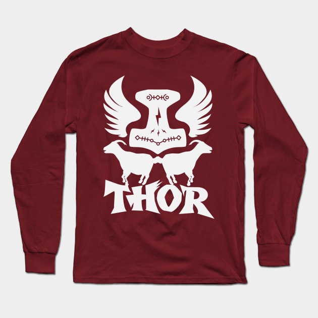 Succeed With THORS MJOLNIR GOATS EMBLEM Long Sleeve T-Shirt by Odin Asatro